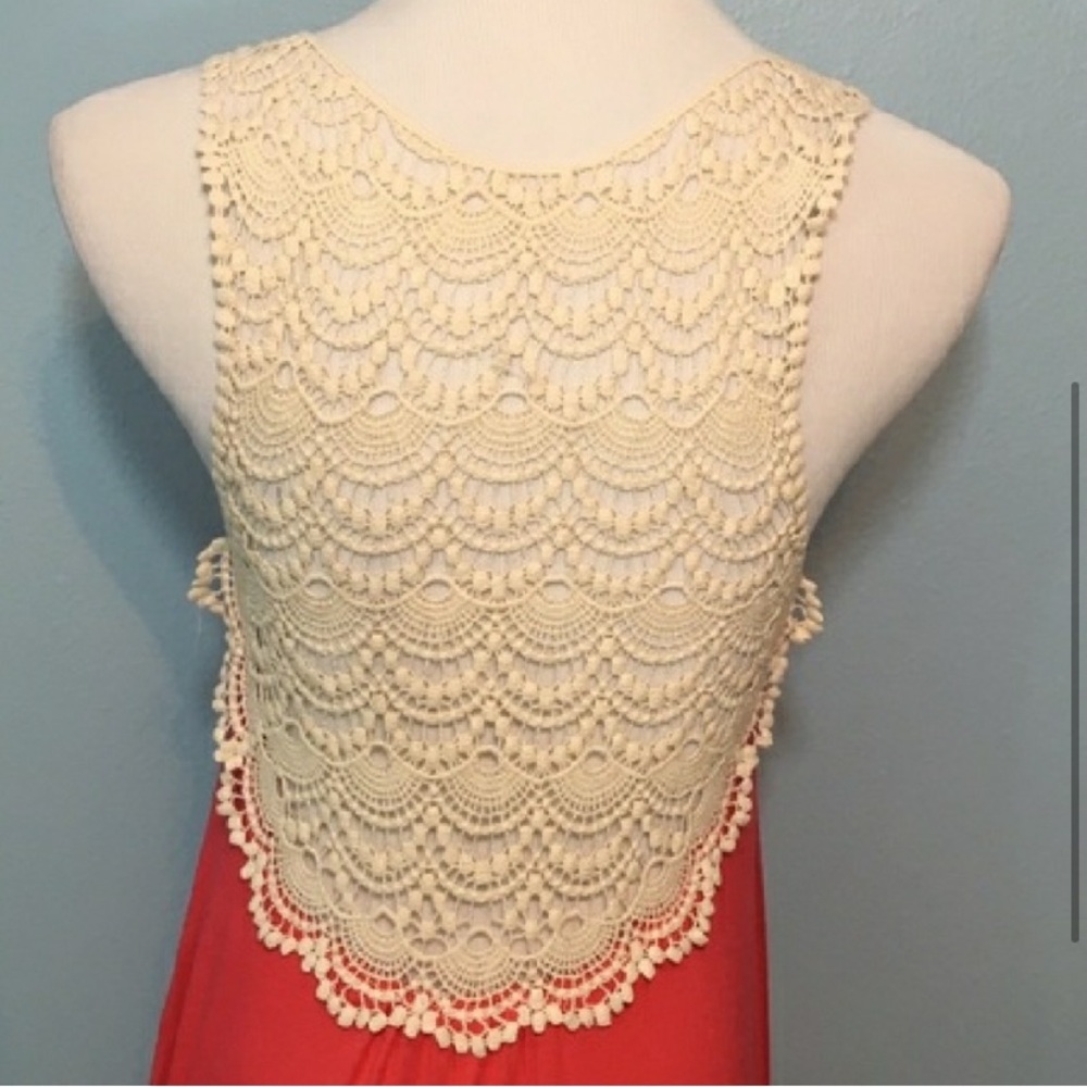 Knit Dress W/ Crochet Back Detail, Sleeveless - Picture 3 of 14